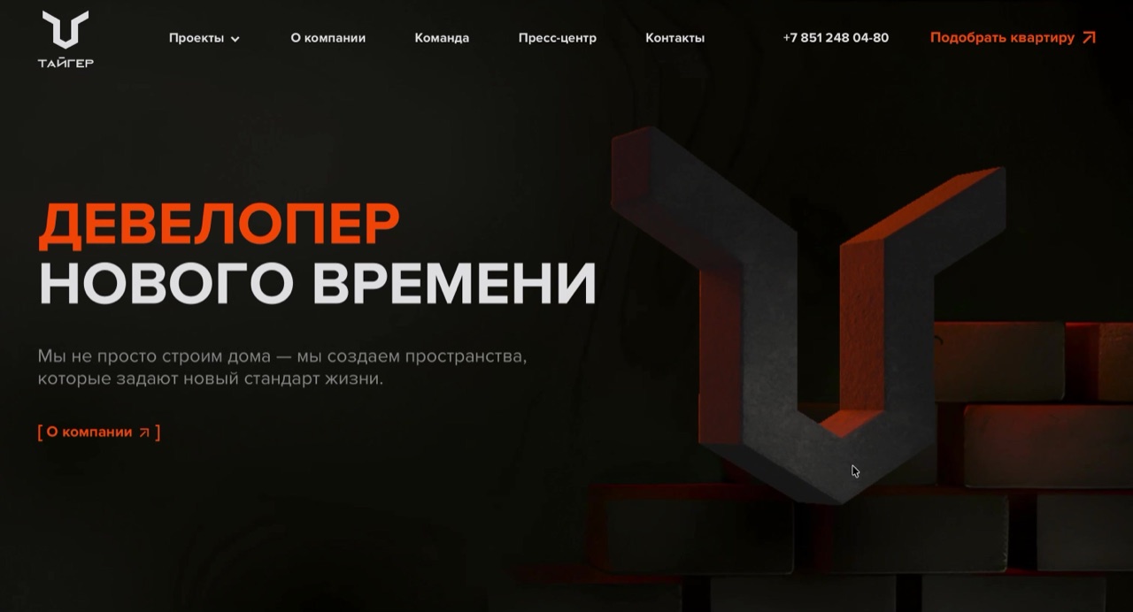 Интерактивный проект для компании Тайгер